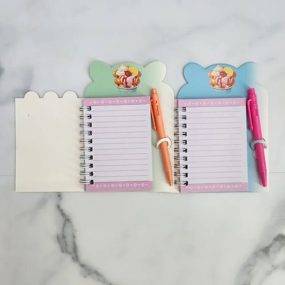 2 Spiral Pocket Notebook/Pen Ice Cream Cones & Treats 4x5.5